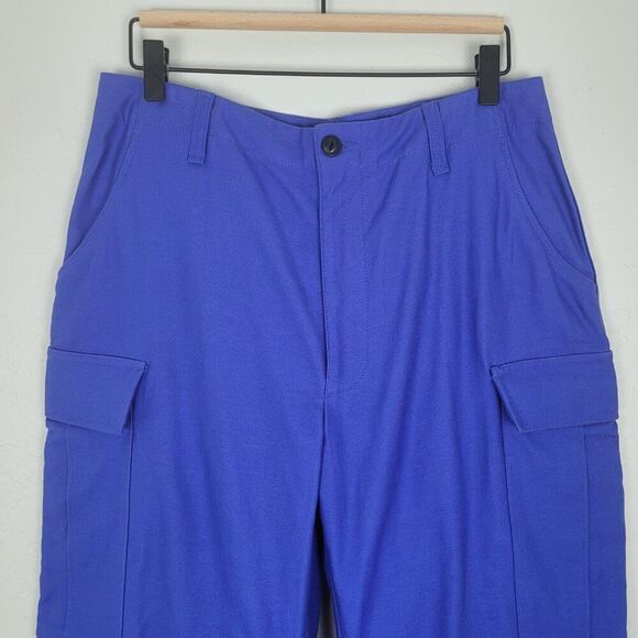 Rag & Bone Sands Cotton Twill Cargo Pants High Waist Bright Blue Size 8 NWT - Picture 3 of 13